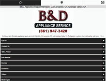 Tablet Screenshot of bdappliance.com